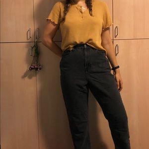 Black AE Curvy Mom Jeans